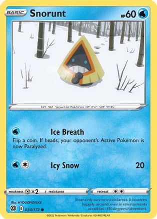 Snorunt 034/172 SWSH09 Brilliant Stars - Common