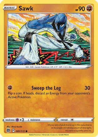 Sawk 081/172 - Reverse Holofoil SWSH09 Brilliant Stars - Common