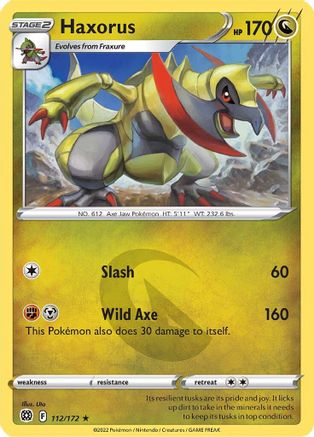 Haxorus 112/172 - Reverse Holofoil SWSH09 Brilliant Stars - Rare