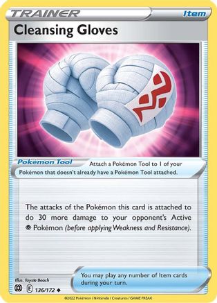 Cleansing Gloves 136/172 - Reverse Holofoil SWSH09 Brilliant Stars - Uncommon