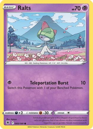Ralts 060/189 SWSH10 Astral Radiance - Common