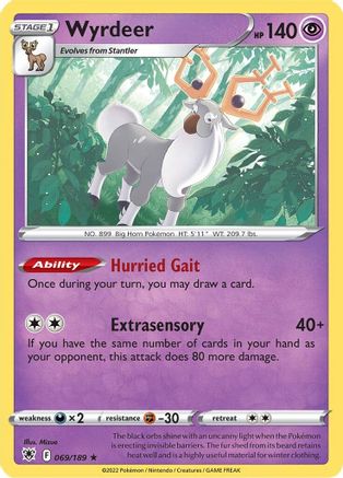 Wyrdeer 069/189 - Reverse Holofoil SWSH10 Astral Radiance - Holo Rare