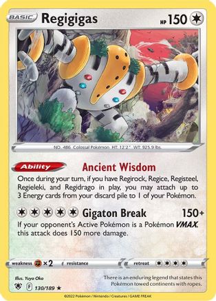 Regigigas 130/189 - Reverse Holofoil SWSH10 Astral Radiance - Holo Rare