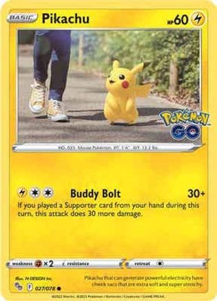 Pikachu (27) 027/078 - Reverse Holofoil Pokemon GO - Common
