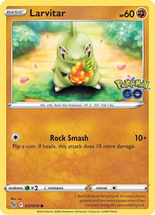 Larvitar 037/078 - Reverse Holofoil Pokemon GO - Common