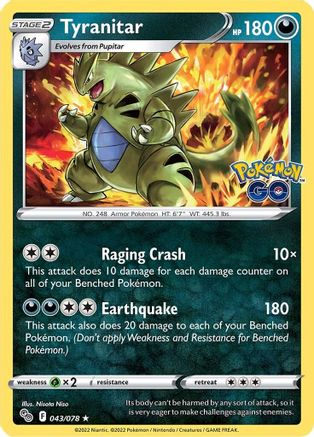 Tyranitar 043/078 - Holofoil Pokemon GO - Holo Rare