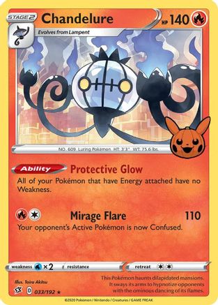 Chandelure 033/192 - Holofoil Trick or Trade BOOster Bundle - Promo