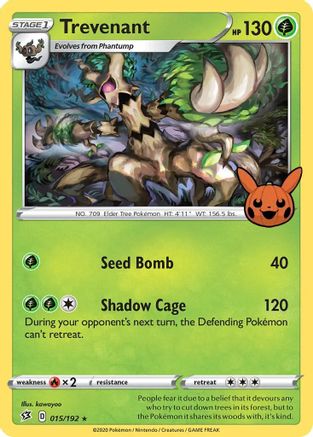 Trevenant 015/192 - Holofoil Trick or Trade BOOster Bundle - Promo