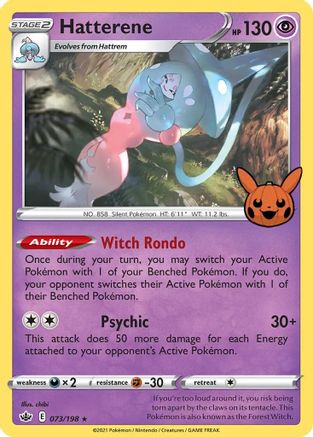 Hatterene 073/198 - Holofoil Trick or Trade BOOster Bundle - Promo