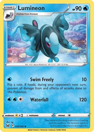Lumineon 041/196 - Reverse Holofoil SWSH11 Lost Origin - Uncommon
