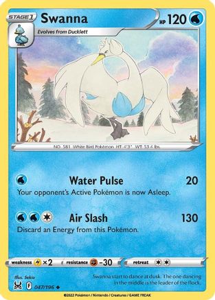 Swanna 047/196 - Reverse Holofoil SWSH11 Lost Origin - Uncommon