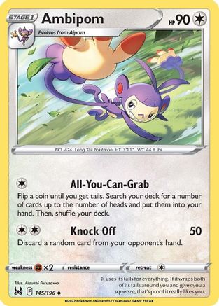 Ambipom 145/196 - Reverse Holofoil SWSH11 Lost Origin - Uncommon