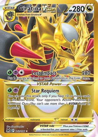 Giratina VSTAR (212) (Secret) 212/196 - Holofoil SWSH11 Lost Origin - Secret Rare