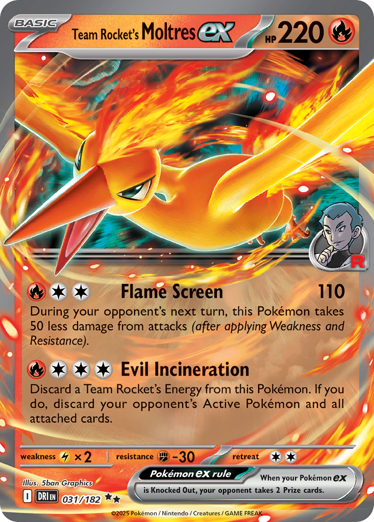 Team Rocket's Moltres ex - 031/182 - Double Rare