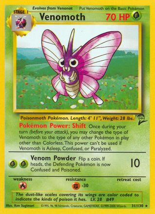 Venomoth 031/130 Base Set 2 - Rare