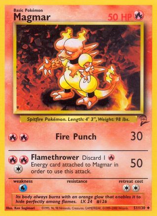 Magmar 051/130 Base Set 2 - Uncommon