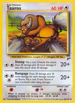Tauros 062/130 Base Set 2 - Uncommon