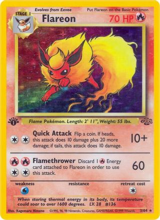 Flareon (3) 003/64 - Unlimited Holofoil Jungle - Holo Rare