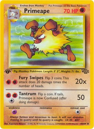 Primeape 043/64 - 1st Edition Jungle - Uncommon