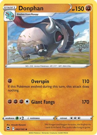 Donphan 092/195 SWSH12 Silver Tempest - Uncommon