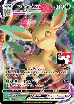 Leafeon VMAX 008 - Holofoil Prize Pack Series Cards - Ultra Rare