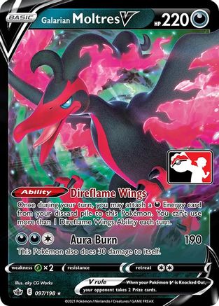 Galarian Moltres V 097 - Holofoil Prize Pack Series Cards - Ultra Rare