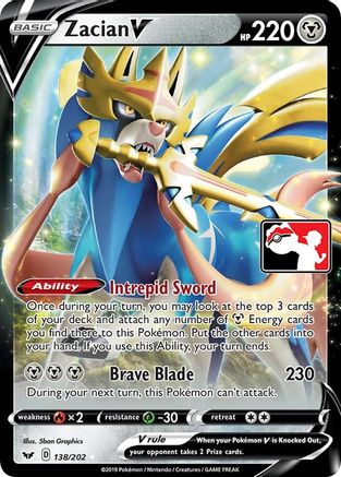 Zacian V 138 - Holofoil Prize Pack Series Cards - Ultra Rare