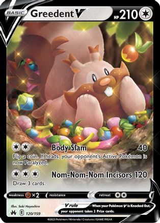 Greedent V 120/159 - Holofoil Crown Zenith - Ultra Rare