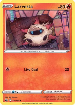 Larvesta 024/159 - Reverse Holofoil Crown Zenith - Common