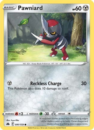 Pawniard (91) 091/159 - Reverse Holofoil Crown Zenith - Common