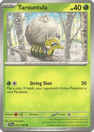 Tarountula 017/198 - Reverse Holofoil SV01 Scarlet & Violet Base Set - Common