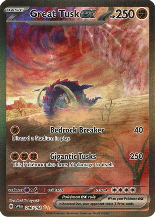 Great Tusk ex 246/198 - Holofoil SV01 Scarlet & Violet Base Set - Special Illustration Rare