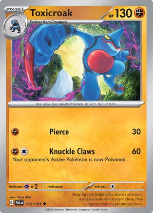 Toxicroak 115/193 SV02 Paldea Evolved - Uncommon