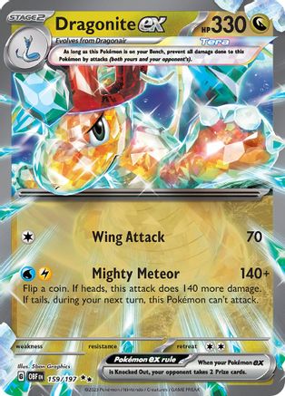 Dragonite ex 159/197 - Holofoil SV03 Obsidian Flames - Double Rare