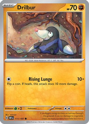 Drilbur 111/197 SV03 Obsidian Flames - Common