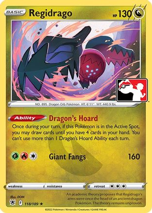 Regidrago 118/189 Prize Pack Series Cards - Rare