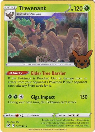 Trevenant 017/196 - Holofoil Trick or Trade BOOster Bundle 2023 - Holo Rare