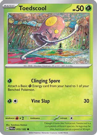 Toedscool 015/182 - Reverse Holofoil SV04 Paradox Rift - Common