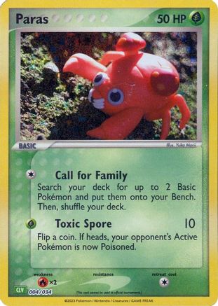 Paras 004/034 - Holofoil Trading Card Game Classic - Classic Collection