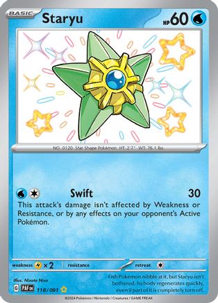 Staryu 118/091 - Holofoil SV Paldean Fates - Shiny Rare