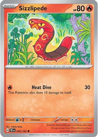 Sizzlipede 036/162 - Reverse Holofoil SV05 Temporal Forces - Common