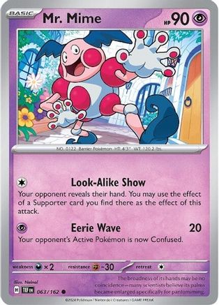 Mr. Mime 063/162 - Reverse Holofoil SV05 Temporal Forces - Common