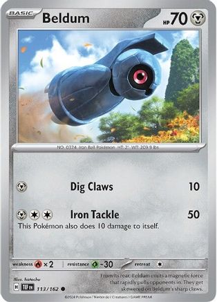 Beldum 113/162 - Reverse Holofoil SV05 Temporal Forces - Common
