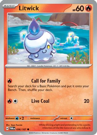 Litwick 036/167 - Reverse Holofoil SV06 Twilight Masquerade - Common