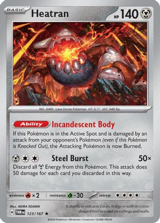 Heatran 123/167 - Holofoil SV06 Twilight Masquerade - Rare