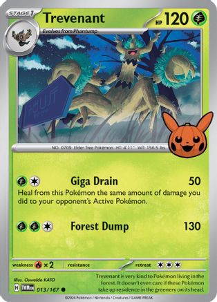 Trevenant 013/167 Trick or Trade BOOster Bundle 2024 - Common