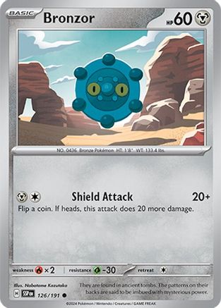 Bronzor 126/191 - Reverse Holofoil SV08 Surging Sparks - Common