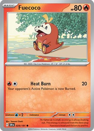 Fuecoco 029/191 - Reverse Holofoil SV08 Surging Sparks - Common