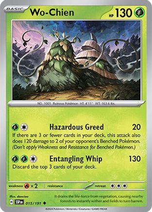 Wo-Chien 015/191 - Reverse Holofoil SV08 Surging Sparks - Uncommon