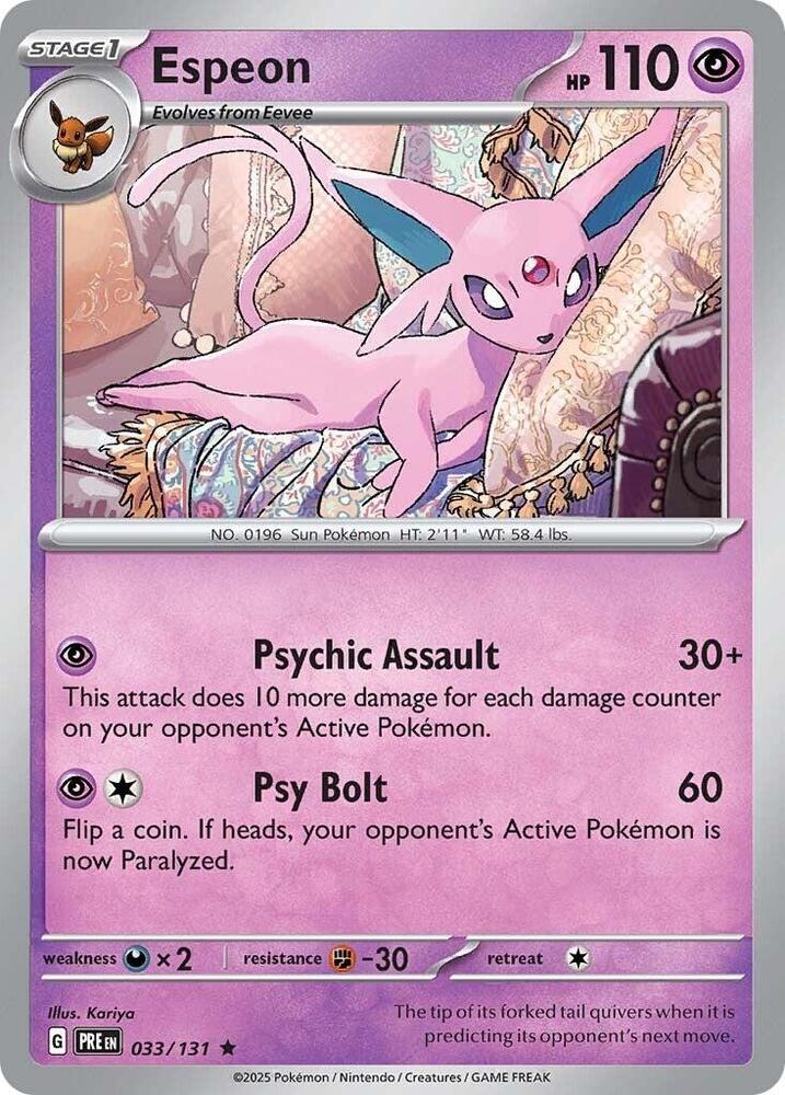 Espeon - 033/131 - Rare - Reverse Holofoil